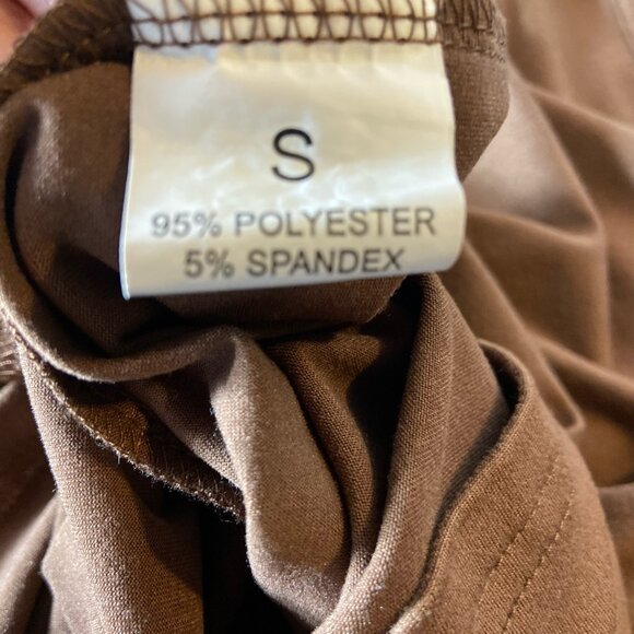 Brown Long Sleeve Stretch Basic Top – Size Small - Picture 3 of 4
